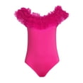 thumbnail image 5 of Love by Design Women's Juniors Powder Puff Tulle Ruffle Bodysuit, 5 of 6