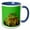 Blue/White, variant on 3drose, Red Eyed Tree Frog Realistic Artwork, 11oz Two-tone Blue Mug