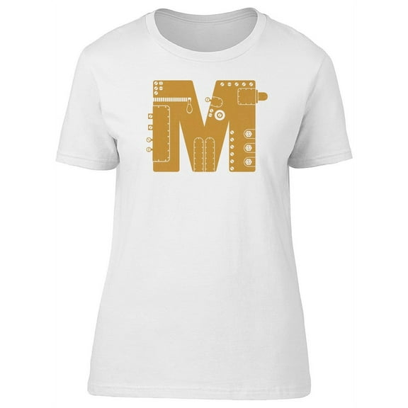 Grunge Steam-Punk Letter M T-Shirt Women -Image by Shutterstock, Female Small
