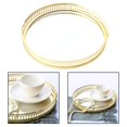 thumbnail image 3 of Golden Mirror Decorative Vintage Metal Plate Vanity Display Tray 25cm, 3 of 9