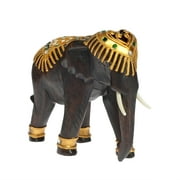 AeraVida Royal Majestic Elephant Carved Rain Tree Wood Figurine Sculpture