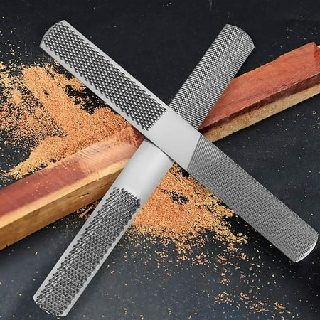 

verlacod 4-Way Wood Rasp File 2pcs Steel Hand File Durable Wood Rasp Set Half Round Flat and Needle Files Easy to Use Sharping Tools for Wood Metal Woodworking