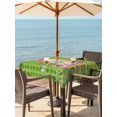 thumbnail image 2 of Green Happy Easter Outdoor Tablecloth - 54x54 Inch Square Dining Table Cover, Spring Easter Eggs Floral Plaid Waterproof Outdoor Table Cloth with Umbrella Hole & Zipper for Picnic/Patio/Party, 2 of 7