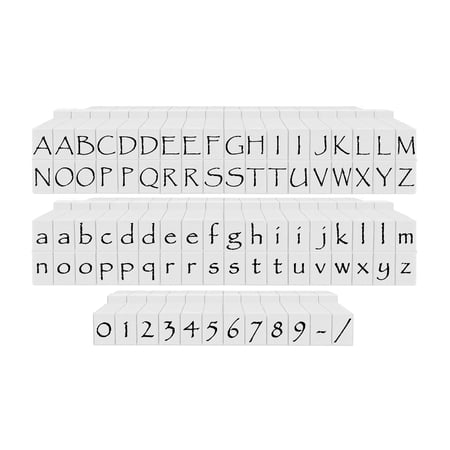 PEGZ Alphabet Stamps Clickable - Connectable Papyrus Font Uppercase, Lowercase & Numbers 84 Pc Small Size