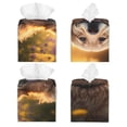 thumbnail image 2 of KLL Sunset Daisy Dog Print Tissue Box Cover,Leather Tissue Holder Square Facial Tissue Case Facial Paper Organizer Dispenser for Bathroom, Vanity Countertop, 2 of 7