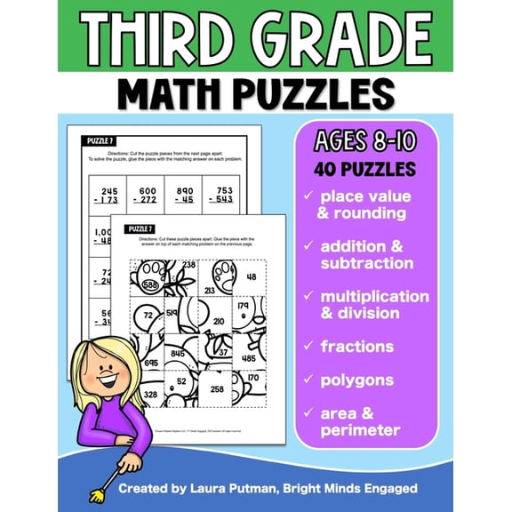3rd Grade Math Workbooks 3rd Grade Math Puzzles, (Paperback)