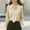 #185-Khaki, variant on Wowcloth Casual Shirt for Woman, Loose Fit Solid Color Long Sleeve V-Neck for Everyday Wear