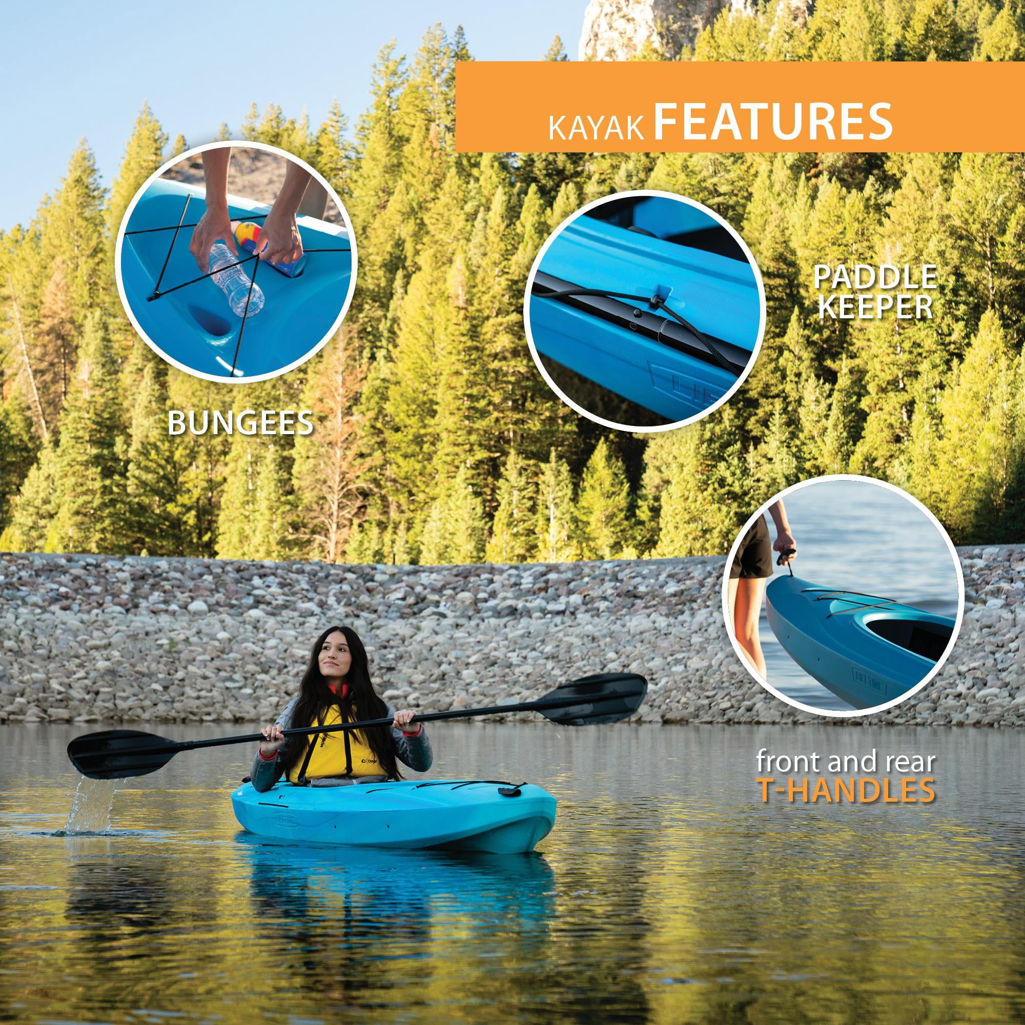Lifetime Charger 10 ft Sit-Inside Kayak with Paddle, Bahama Fusion (91271)