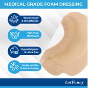 LotFancy Silicone Foam Dressing, 7x 7, 5 Ct, Bordered Waterproof Sacral Wound Dressing