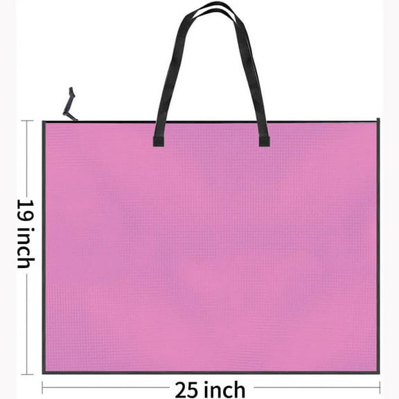 19x25 inch Art Portfolio Bags, Artwork Storage Case with Handle and Zipper Vinly Mesh Folder Organizers for Bulletin Boards, Scr
