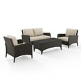 thumbnail image 5 of Afuera Living Modern 4 Piece Outdoor Wicker Conversation Set in Sand, 5 of 14