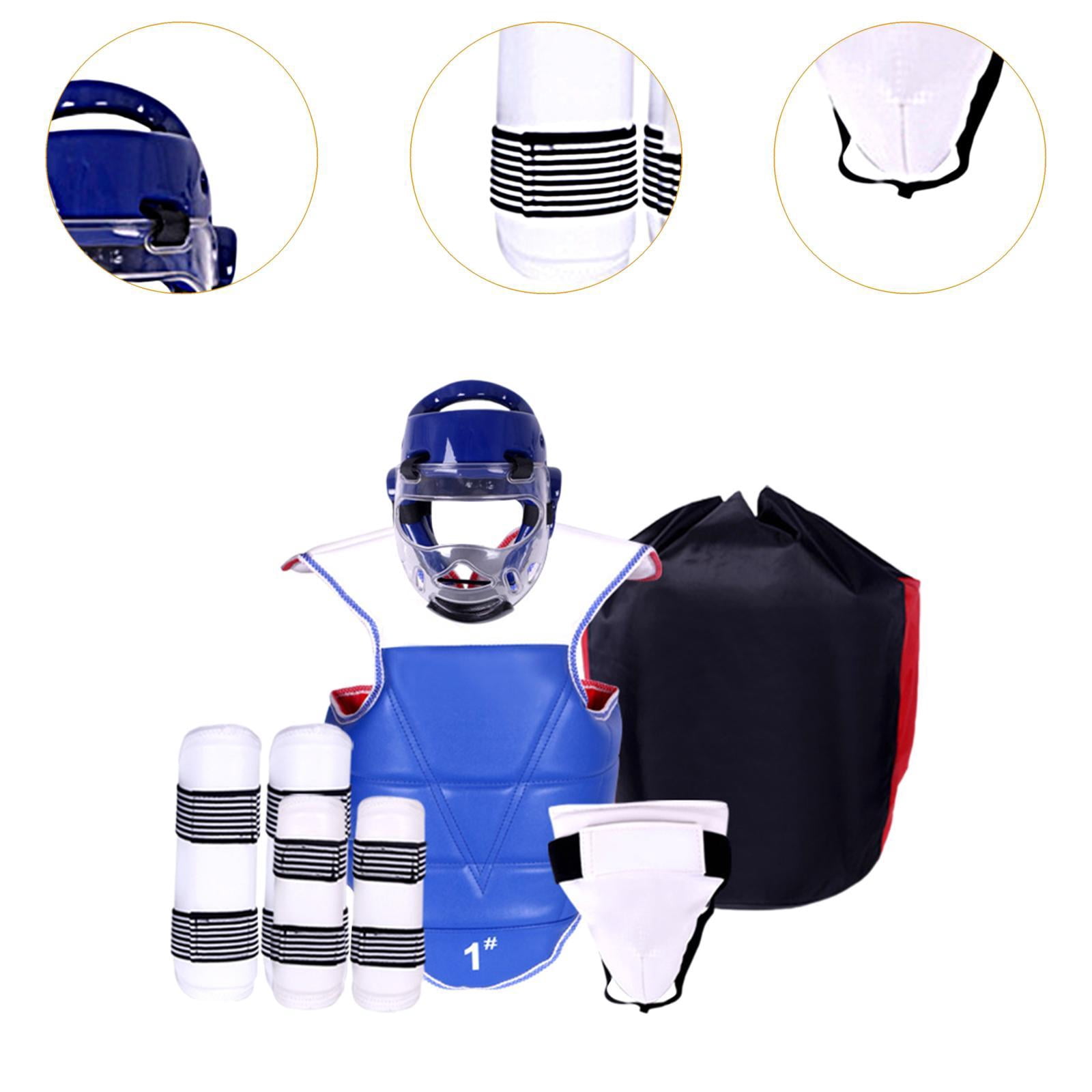 Casque De Boxe Protection Intégrale - Cuir PU, Rembourrage Coton, Tailles Adultes (58-66cm), Pour MMA, Muay Thai, Taekwondo, Noir/rouge/bleu