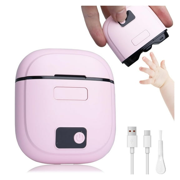 Automatic Electric Nail Trimmer with LCD Digital Display, Electric Nail Clipper with 3-Speeds Levels, USB Rechargeable Safety Nail Clippers for Babies,Children, Adults,Seniors(Pink)