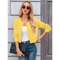thumbnail image 4 of Chiclily Women's Cropped Cardigan Sweaters Long Sleeve Crew Neck Button Down Knit Bolero Shrugs Tops, 4 of 8