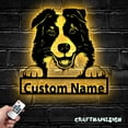 thumbnail image 3 of Craftnamesign Custom Border Collie Metal Wall Art LED Light, Custom Dog Lover Name Sign Decor, 3 of 5