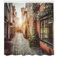 thumbnail image 3 of Ambesonne City Shower Curtain, Scenes from Europe Vintage, 69"Wx84"L, Brown Pale Orange, 3 of 3