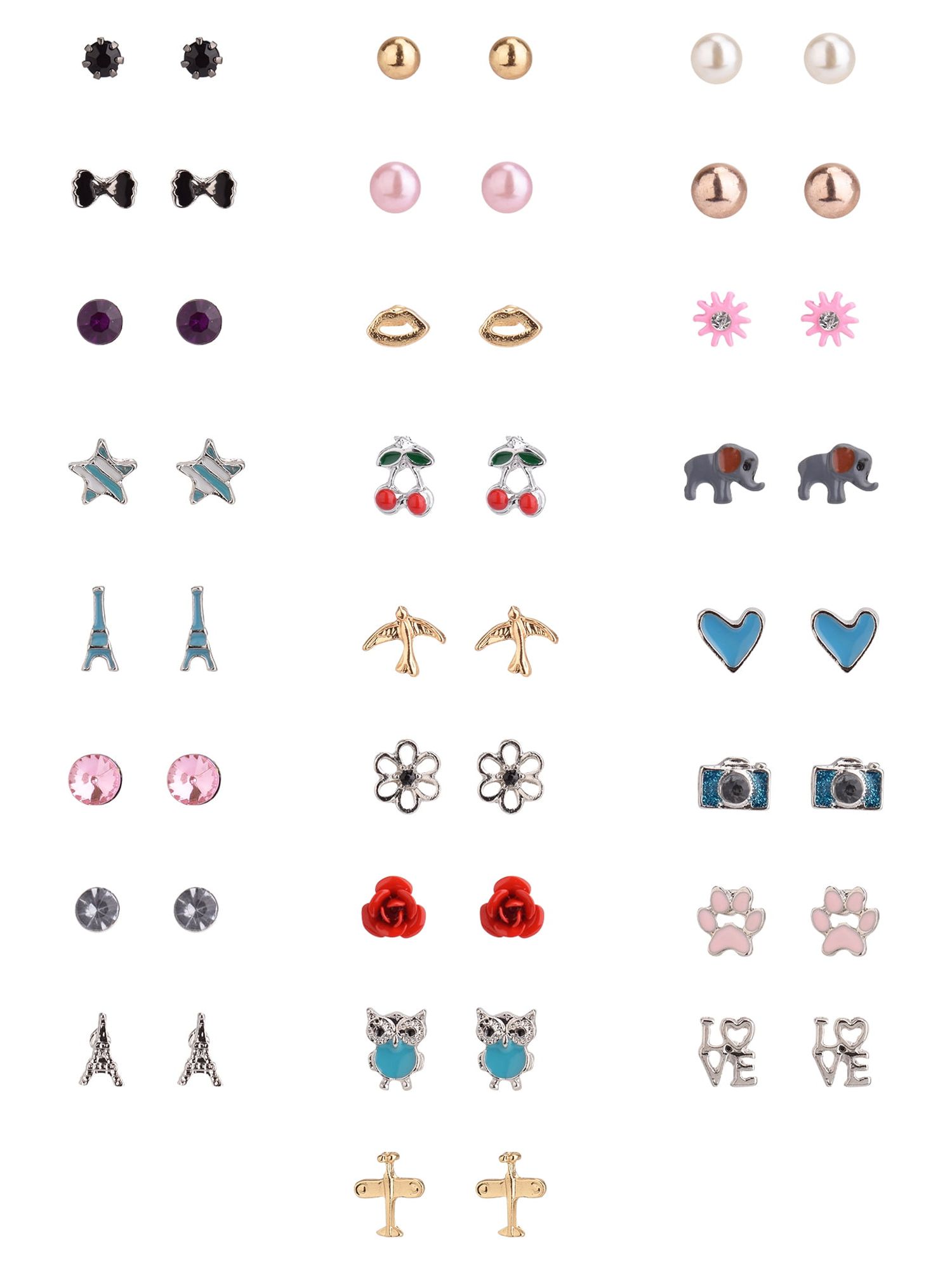Wonder Nation Teen Cherry Variety Stud Earring Set, 50-Pack photo 3