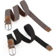 thumbnail image 3 of Paquete de 2 cinturones elásticos trenzados para mujer, cinturón elástico, cinturones de tela elásticos para hombre, cinturones para mujer para jeans, 3 of 4