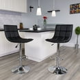 thumbnail image 2 of Flash Furniture Contemporary Black Quilted Vinyl Adjustable Height Barstool with Elongated Curved Back and Chrome Base, 2 of 6