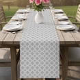 thumbnail image 4 of Grey Morocco Table Runner 108 Inches, Modern Abstract Classic Geometric Textured Bed Runner Dresser Scarves Tabletop for Indoor Outdoor Parties/Ceremony/Banquet, 13"x 108", 4 of 9