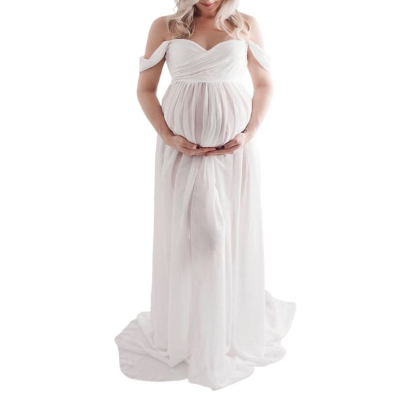 Maternity Dress Soft Comfortable Polyester with Not Crease Designs Stylish Photo Dress Easy to Carry for Photography