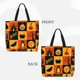 thumbnail image 2 of Wukai Halloween Banner Symbols Print Reusable Grocery Bag Shopping Bags with Zipper Shoulder Shopping Handle Bag Suitable for Outdoor Convenient Daily Bag, 2 of 8