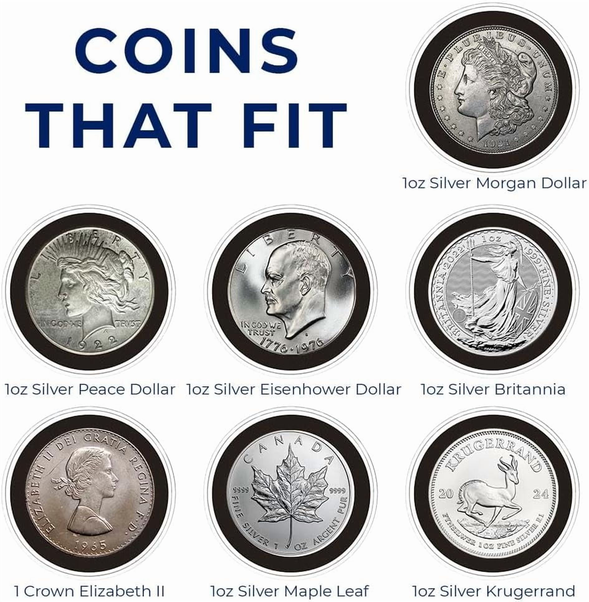 OnFireGuy 25-Pack 38mm Black Ring Coin Holders for Silver Dollars | Protective Coin Cases for 1oz Silver Morgan Peace Eisenhower Dollars