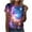 Multicolor, variant on Eiyaclvo Women's Short Sleeve Shirts 3D Glitter Graphic Tees Plus Size Round Neck T Shirts Novelty Neon Shirts Fashion Glitter Printed T Shirts