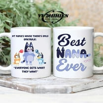 Best Nana Ever Bluey Mug, Grandma Christine Heeler Happy Mother's Day, Blue Dog Lovers Coffee Mug, Bluey Bingo Grandmother Gift for Her Accent Mug 15oz