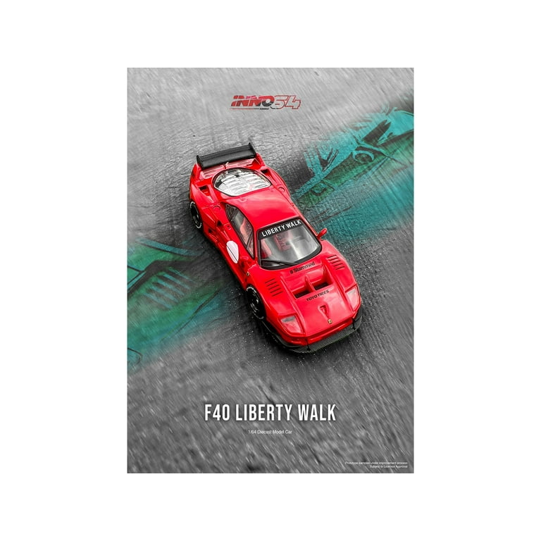 LBWK (Liberty Walk) F40 Red with Graphics 1/64 Diecast Model Car 