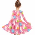 thumbnail image 7 of Xdegoge Chic Easter Dress for Kids Girls Bunny Polka Dot Egg Printed Tween Spring Sundress Knee Length A Line Long Sleeve Cute Holiday Festival Party Outfit Casual Play Wear for Teen, 7 of 7