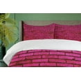 thumbnail image 4 of Ambesonne Hot Pink Fuchsia Duvet Cover Set, Grunge Bricks Art, 2-Calking, Magenta Hot Pink, 4 of 7