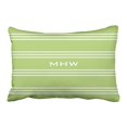 thumbnail image 1 of BOSDECO Housse de Coussin Monogrammes Rayures Vert Lime 20x30 Pouces, 1 of 1