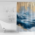 thumbnail image 4 of 60x72 Inch Shower Curtains for Bathroom Navy Blue Yellow Fabric Bath Curtain Decor Modern Abstract Vintage Oil Painted Waterproof Restroom Curtains Shower Set Accessories with 12 Hooks 60 Inch, 4 of 6