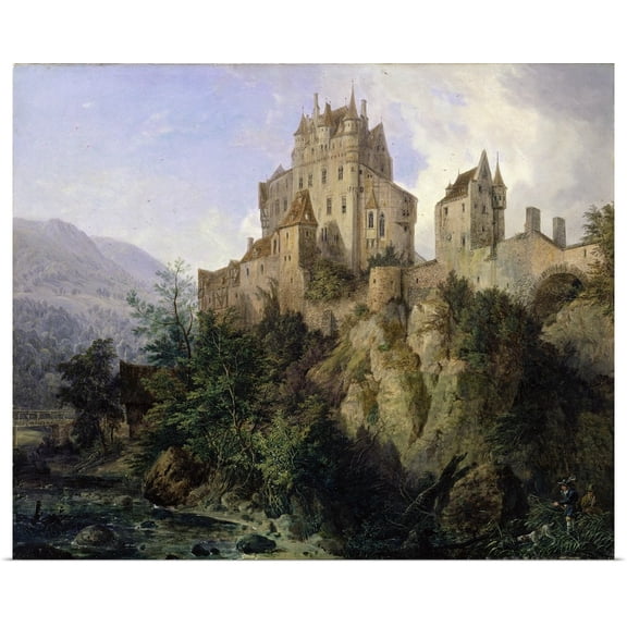 Great BIG Canvas | Rolled Poster Print entitled Eltz Castle by Domenico Quaglio