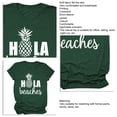 thumbnail image 3 of Camiseta de la Letra Impresión Cuello Redondo Manga Corta Floja Ocasional Cómodo Básico Verano Top Retro Verde Blanco Fuente L, 3 of 4
