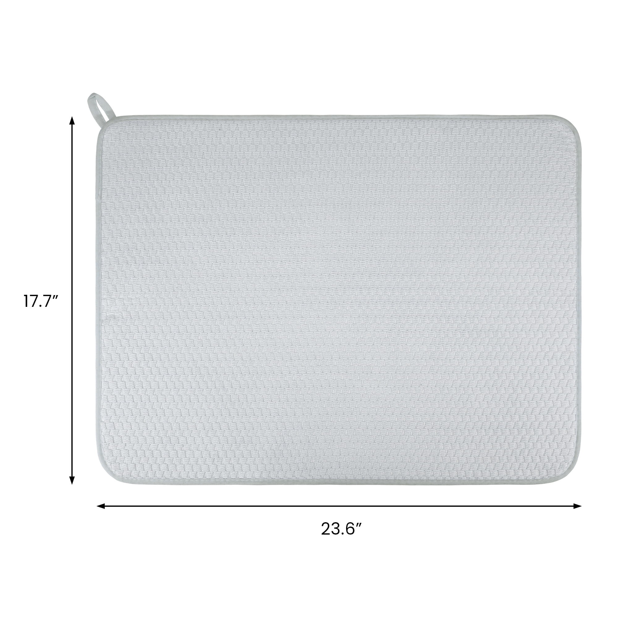 Unique Bargains Microfiber Kitchen Drying Mat with Lanyard Gray 23.6*17.7 inch