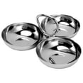thumbnail image 4 of 1Pcs Cluster Serving Tray, Stainless Steel Snack Plate, Cluster Serving Bowls Connected 3 In 1 Fruit Bowl Plate Reusable Dessert Plates for Portable Home Kitchen Party Candy(Ring style), 4 of 4