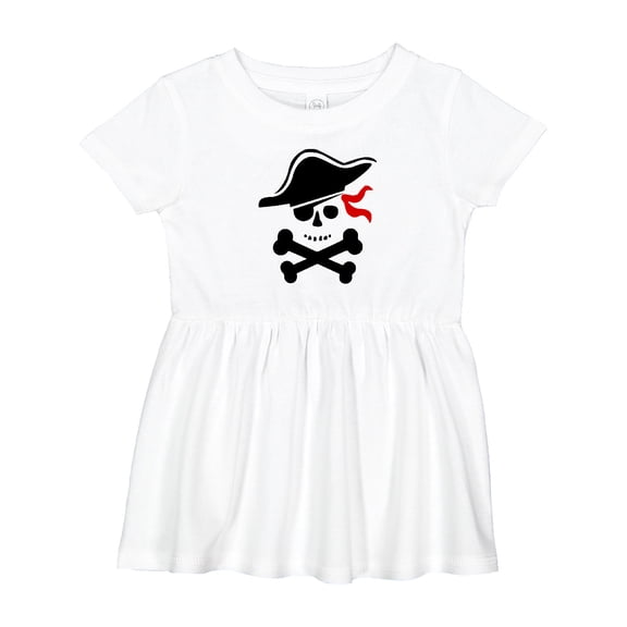 Inktastic Pirate Skull and Cross Bones Girls Baby Dress