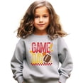 thumbnail image 4 of Trendy Game Day Sweatshirt for Women, Teens, and Kids Red & Yellow Girly Football Sweater Gray Sweatshirt Youth Small, 4 of 5