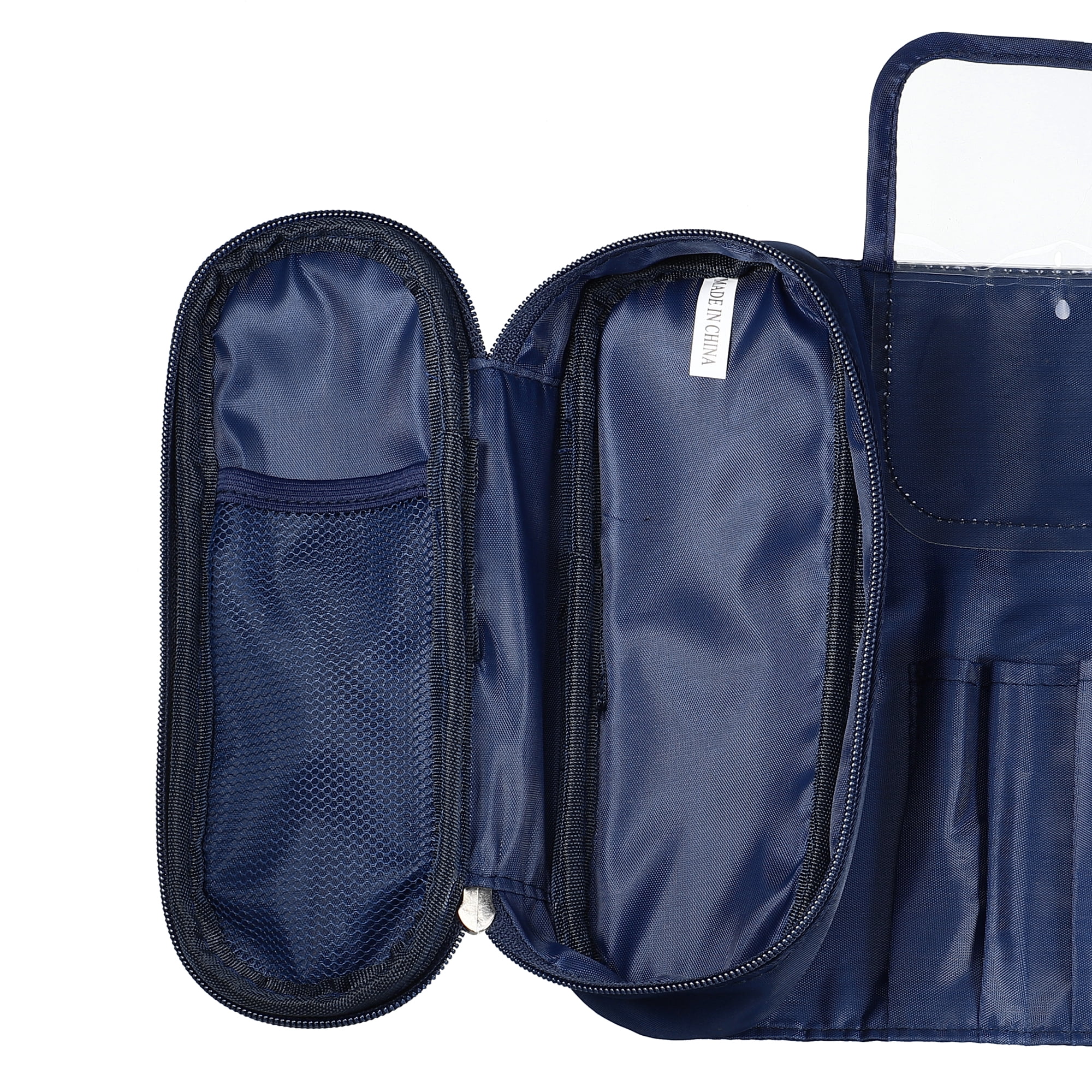 Unique Bargains 1Pc Travel Makeup Bag Cosmetics Storage Bag Portable Waterproof Navy Blue