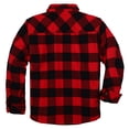 thumbnail image 2 of COEVALS CLUB Men's Flannel Jacket Shacket Sherpa Quilted Lined Casual Button up Snap Premium Jacket Shirts 50 Red Black Medium, 2 of 8