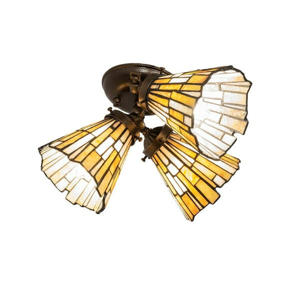 Meyda Tiffany 223048 Delta 3 Light 15" Wide Semi-Flush Ceiling Fixture - Gold