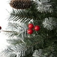 thumbnail image 5 of 9ft Snow Flocked Christmas Tree with Lights, Christmas Tree with Pine Cones, Berries, Foot Pedal, 2128 Branch Tips, 900 Warm Lights and Metal Stand by Homestock, 5 of 8