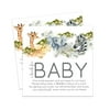 Jungle Baby Shower Book Request Cards (25 Pack) Invitation Inserts Neutral – Gender Reveal - Paper Clever Party