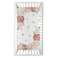 thumbnail image 2 of Sweet Jojo Designs Peony Floral Garden Pink and Ivory Photo Op Fitted Crib Sheet, 2 of 4