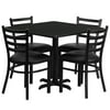 Flash Furniture 36'' Square Laminate Table Set with X-Base and 4 Ladder Back Metal Chairs