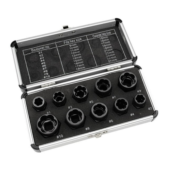 DOLITY Ensemble de 10 Pcs pour Enlever les Écrous de Boulon, Douille de Verrouillage Robuste, Outils, Vis Endommagées