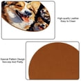 thumbnail image 5 of Corgi Set of 6 Cool Round Microfiber Leather Coasters, 11x11 cm/4.3x4.3 in, Stylish Drink Mats for Home and Office Decor, 5 of 6