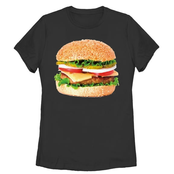 Women's Lost Gods Cheeseburger Love  Graphic Tee Black Medium